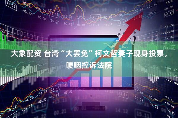 大象配资 台湾“大罢免”柯文哲妻子现身投票，哽咽控诉法院