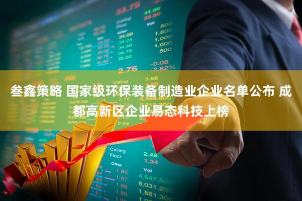 叁鑫策略 国家级环保装备制造业企业名单公布 成都高新区企业易态科技上榜